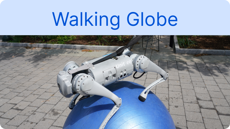 <b>Walking Globe</b>, best DrEureka reward and DR parameters:
                        [sep]
                        assets/reward_functions/walking_globe.txt [sep] assets/domain_randomizations/walking_globe.txt
